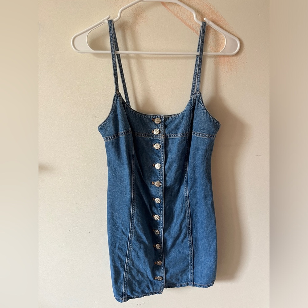 Zara Blue Denim Button-Down Top